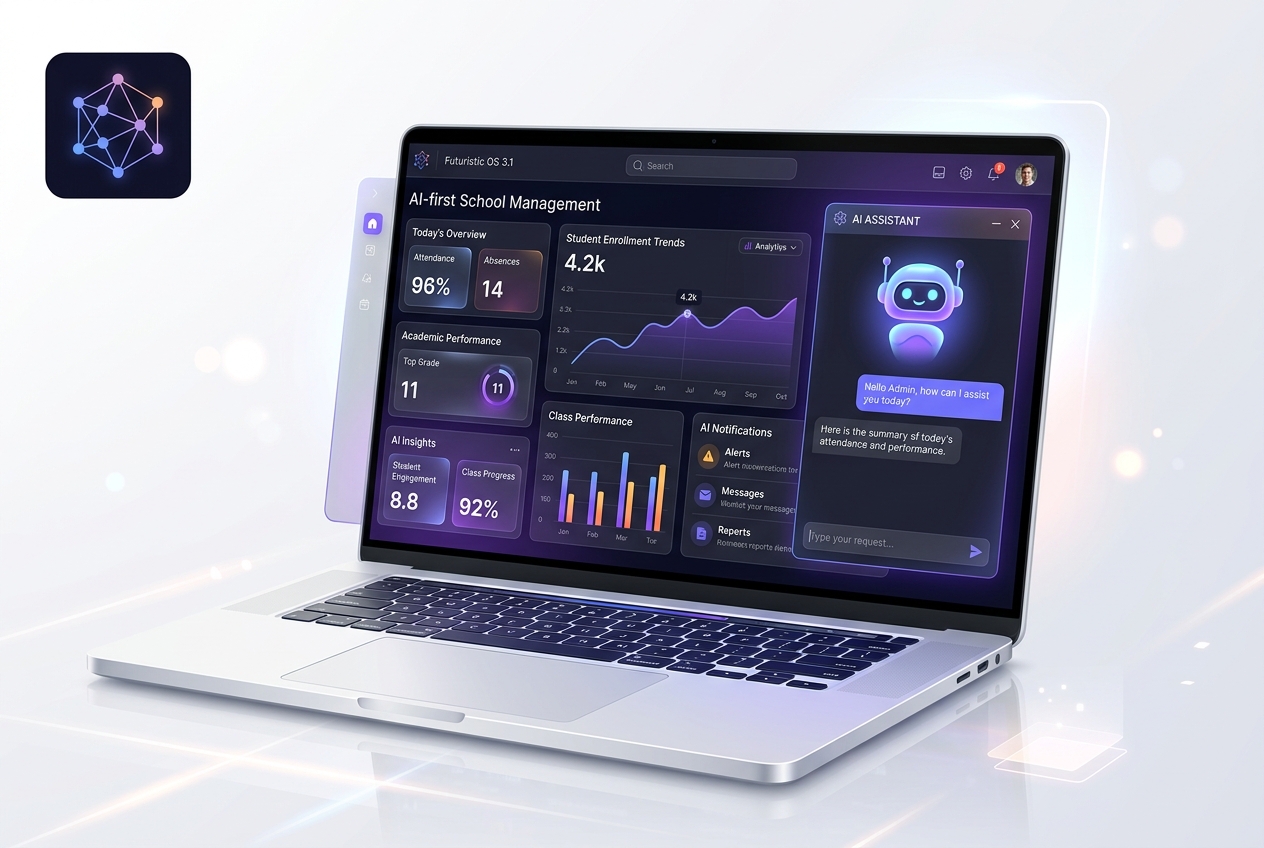 EdunodeX School Management Dashboard Mockup